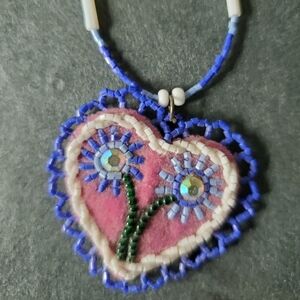 Handcrafted Beaded Heart Necklace